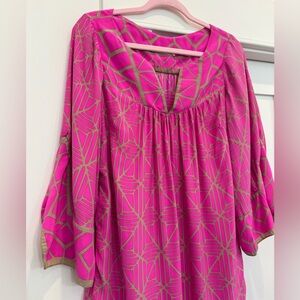 Chic Pink Patterned Mini Dress